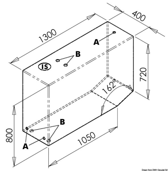 Serbatoio per acqua 390 l sinistro - 52.173.04